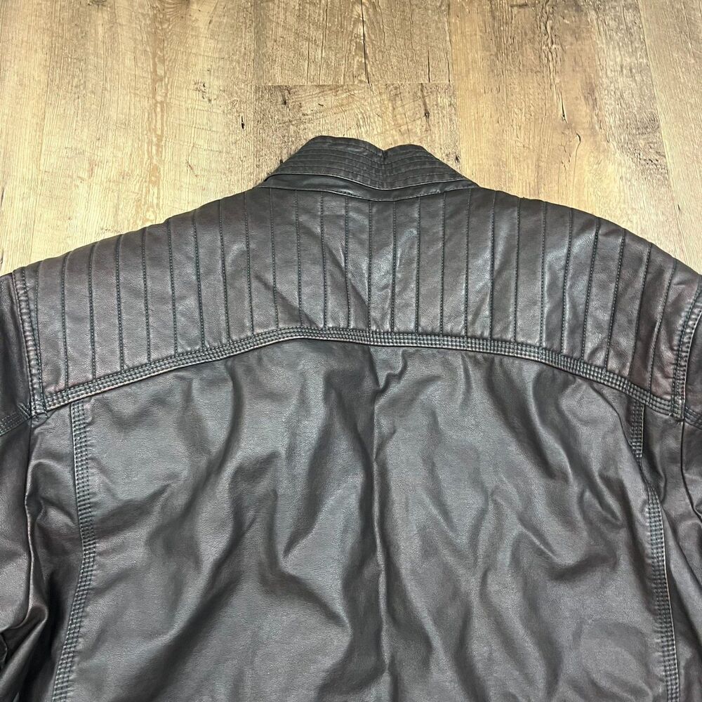 Cody James Leather Moto Distressed Brown Jacket Full Zip Western Men's XL Lined - Picture 8 of 11